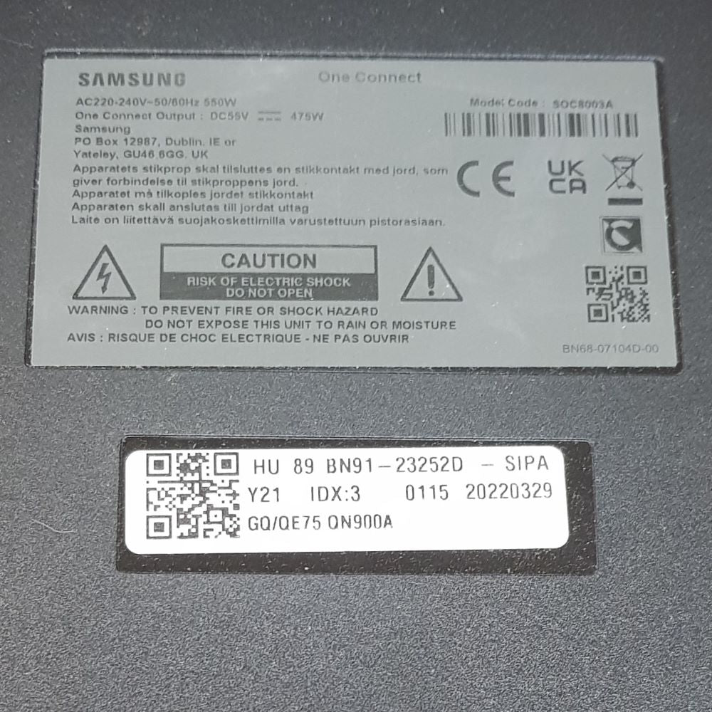 BN91-23252D Assy One Connect Box for Samsung TV (SOC8003A-75QN900A) Digicare Ltd