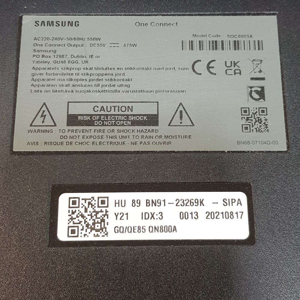 BN91-23269K Assy One Connect Box for Samsung TV   (SOC8003A-85QN800A) Digicare Ltd