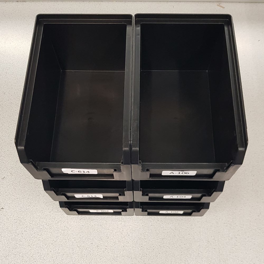 ESD Conductive storage / picking bins (Medium unit in packs of 6)  PFM25 Digicare Ltd