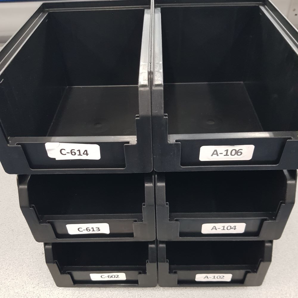 ESD Conductive storage / picking bins (Medium unit in packs of 6)  PFM25 Digicare Ltd